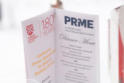 Dinner menu placed on table